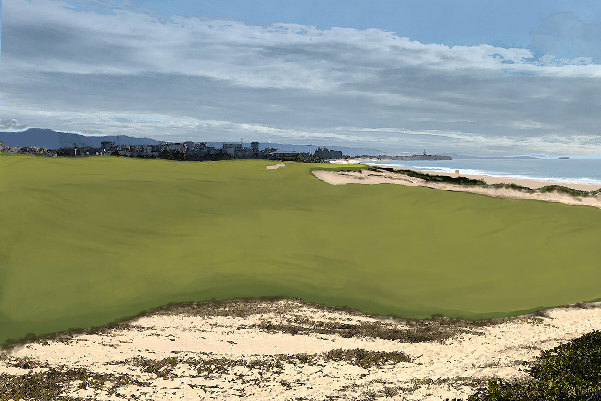 A rendering of the proposed short Par 4 6th at Wollongong Golf Club.